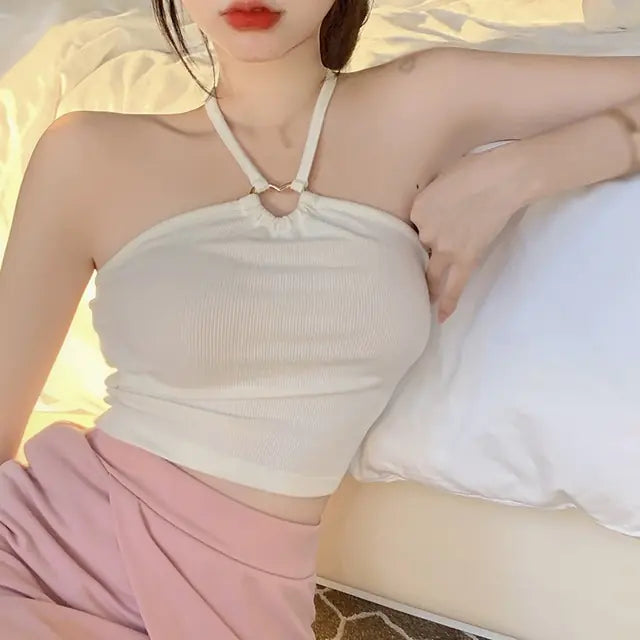 Korean Women's Solid Color Slim Sexy Bodysuit Top