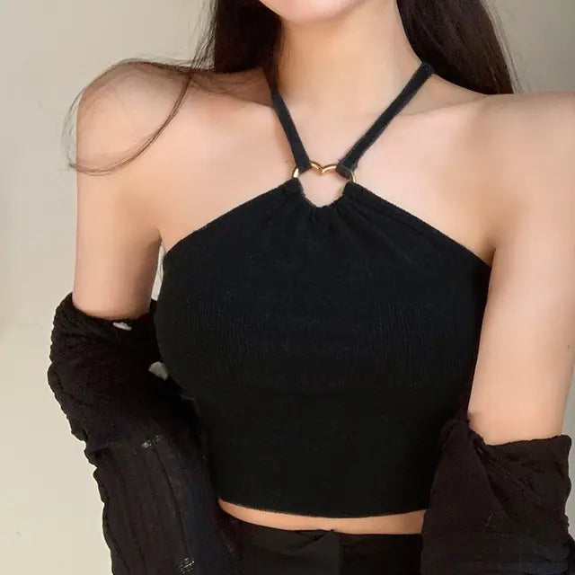 Korean Women's Solid Color Slim Sexy Bodysuit Top