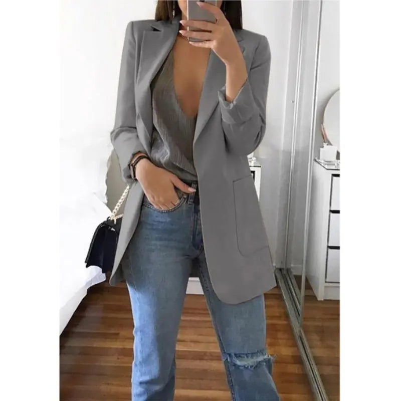Women's Fitted Blazer with Lapel Design