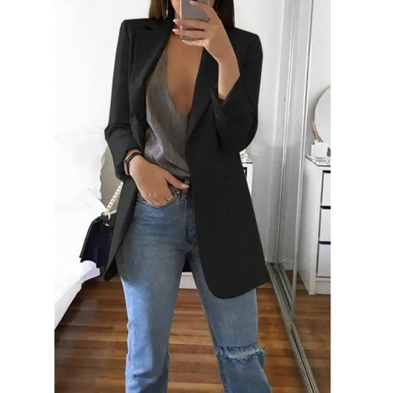 Women's Fitted Blazer with Lapel Design