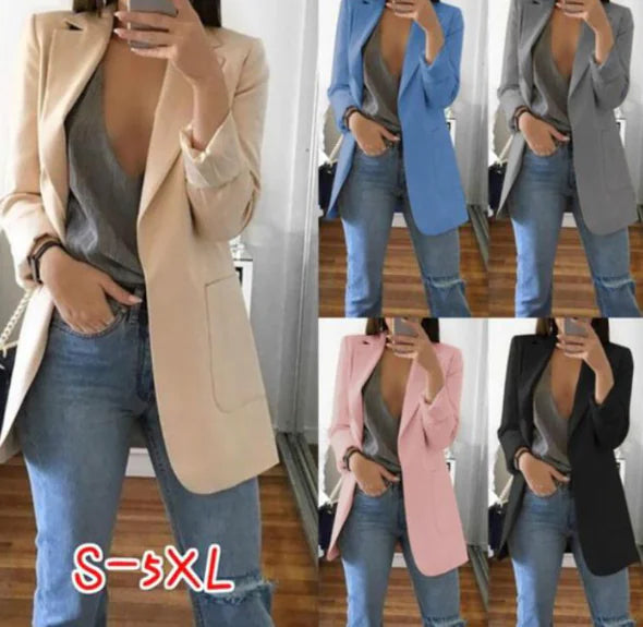 Women's Fitted Blazer with Lapel Design
