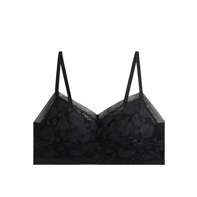 Ultra-Thin Lace Seamless Cooling Bra with Rabbit Ears