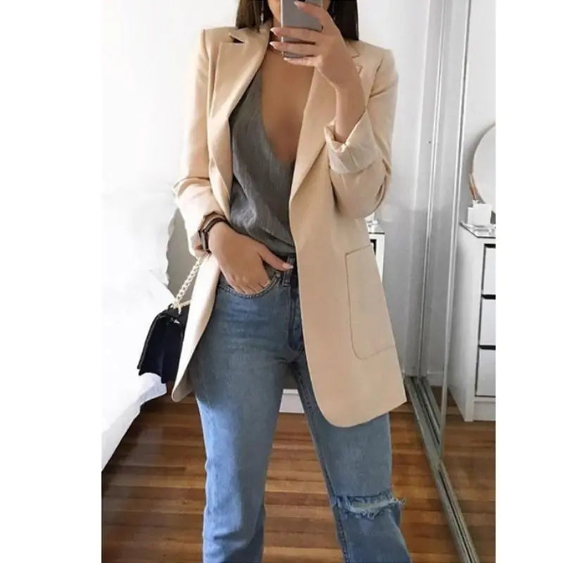 Women's Fitted Blazer with Lapel Design